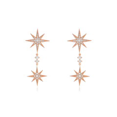Sienna Collection 18ct Rose Gold Diamond Drop Earrings