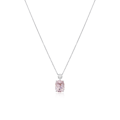 3.73cts Morganite and Diamond Pendant