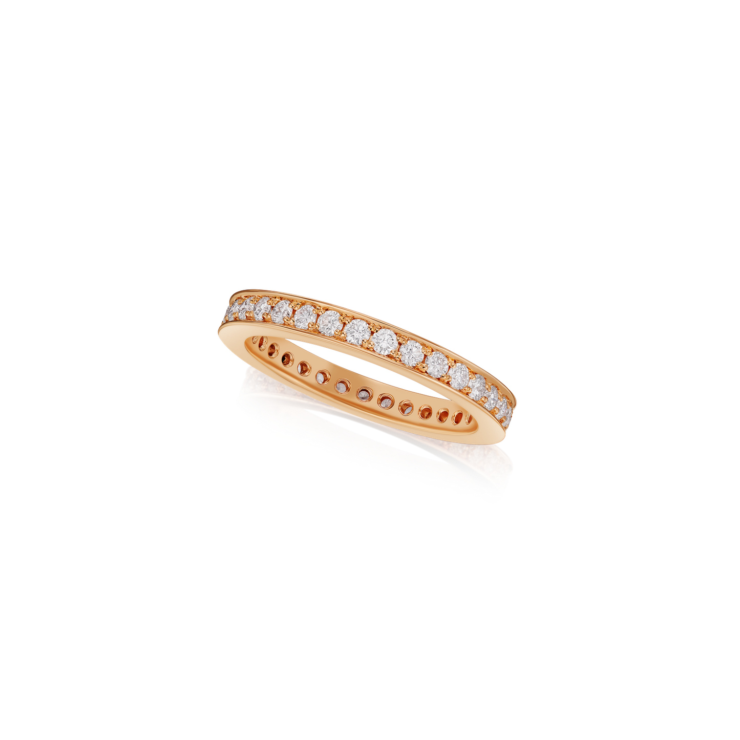 Skyline Collection Diamond Set 18ct Rose Gold Ring 2.5mm