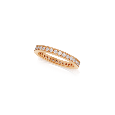 Skyline Collection Diamond Set 18ct Rose Gold Ring 2.5mm