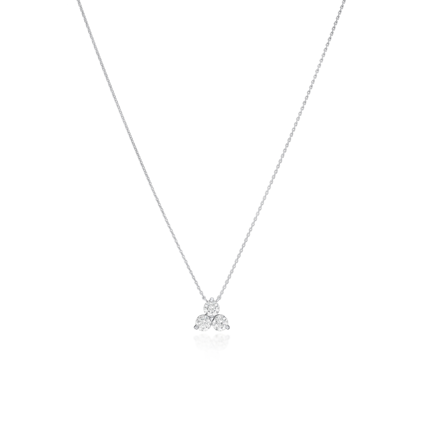 Trefoil 0.74cts Platinum Round Brilliant Cut Diamond Pendant