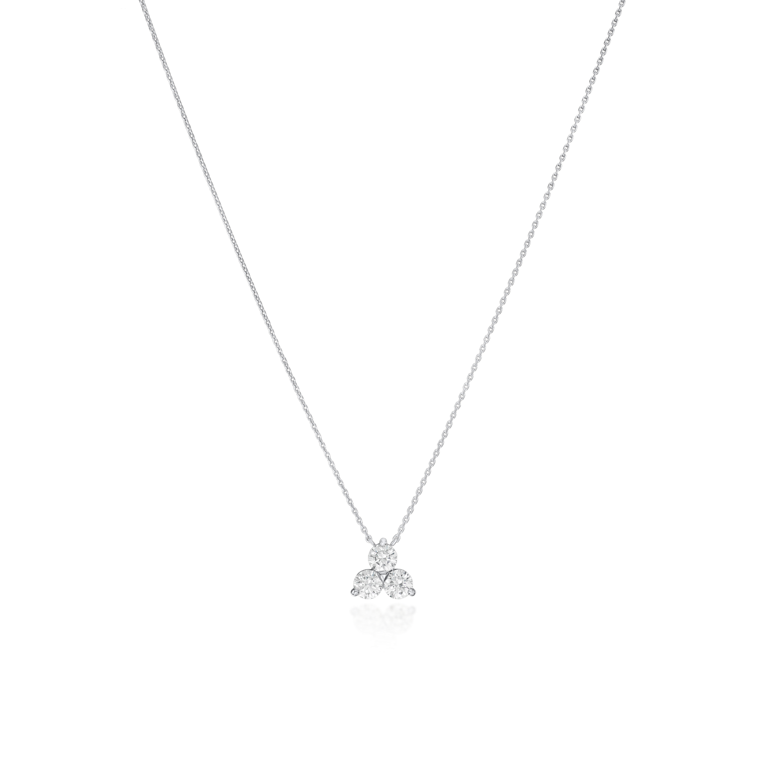 Trefoil Collection 0.74ct Round Brilliant Cut Diamond Pendant