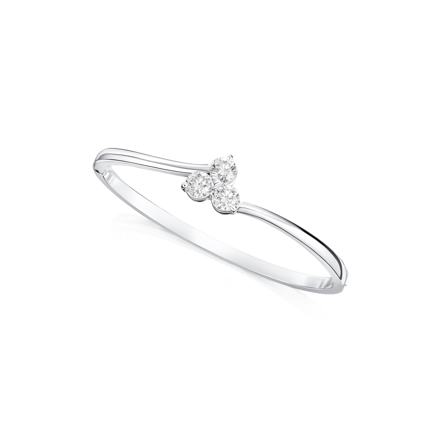 Trefoil Collection 2.25cts Diamond Platinum Bangle
