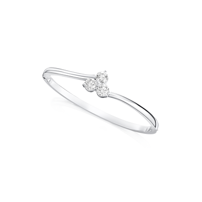 Trefoil Collection 2.25cts Diamond Platinum Bangle