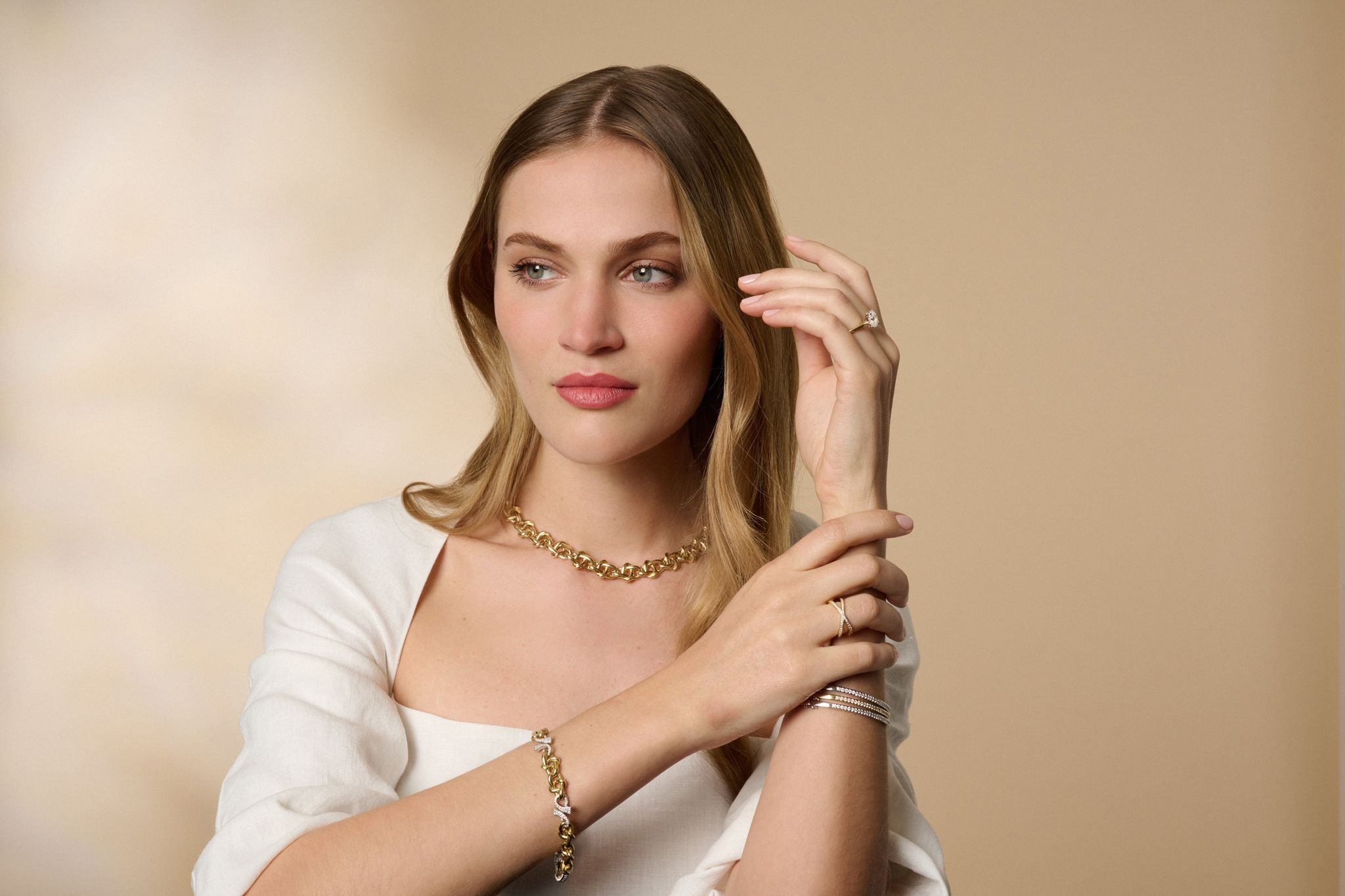 0.75ct Diamond Set Platinum Bangle