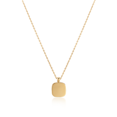 18ct Yellow Gold Flat Cushion Shape Pendant