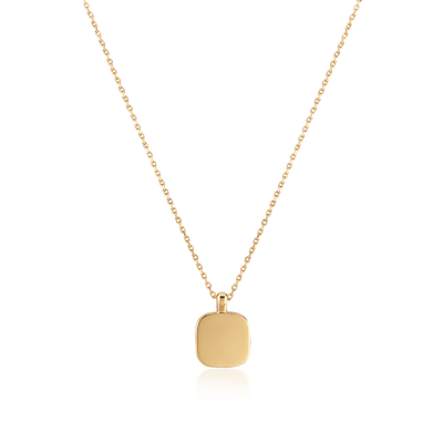 18ct Yellow Gold Flat Cushion Shape Pendant