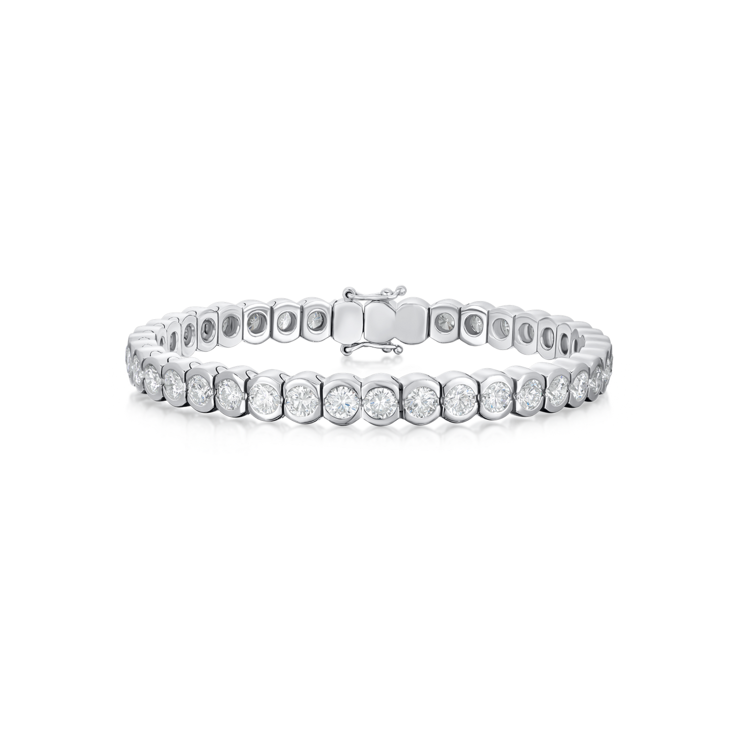 10.00cts Rubover-Set Diamond Line Bracelet