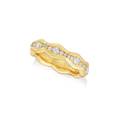 Nectar Collection Diamond Set 18ct Yellow Gold Shaped Ring