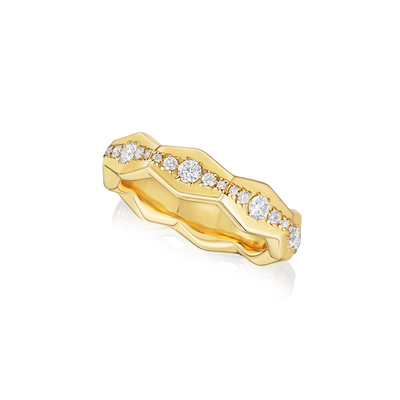 Nectar Collection Diamond Set 18ct Yellow Gold Shaped Ring