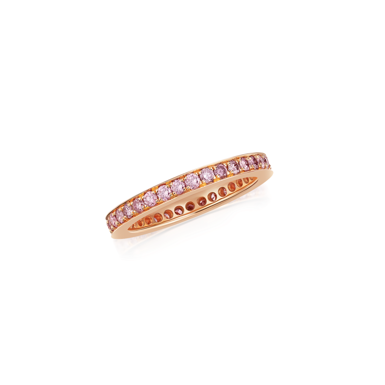 Skyline 2.5mm Pink Diamond 18ct Rose Gold Ring