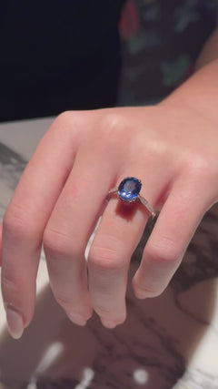 7.45cts Cushion-Shape Sapphire Solitaire Ring