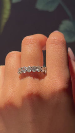 5.47cts Oval-Cut Full Diamond Eternity Ring