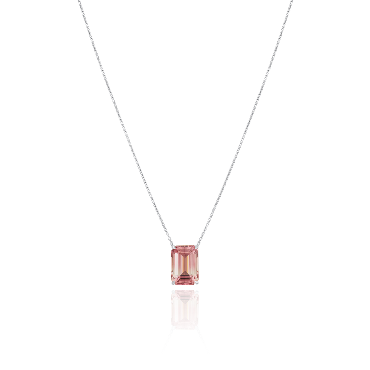 5.38cts Octagon Pink Bi-Colour Watermelon Tourmaline Pendant