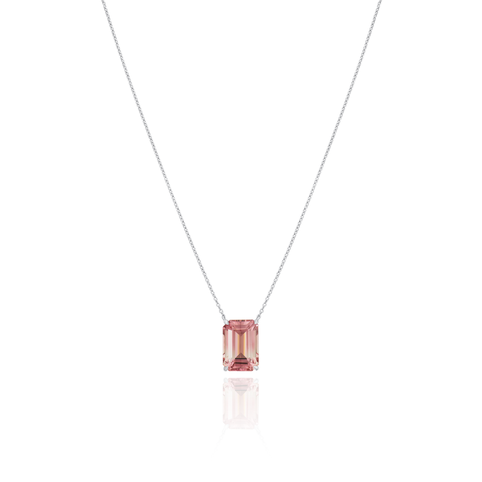 5.38cts Octagon Pink Bi-Colour Watermelon Tourmaline Pendant