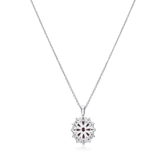 3.44cts Ruby and Diamond Ravello Cluster Pendant
