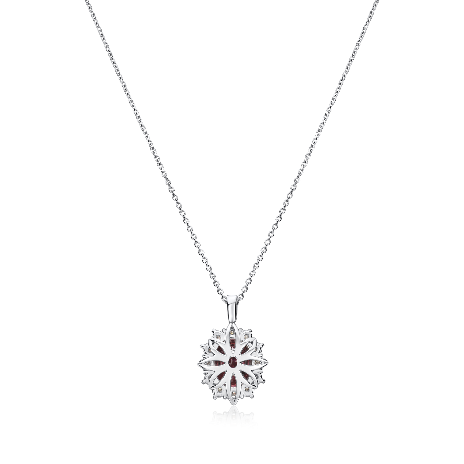 3.44cts Ruby and Diamond Ravello Cluster Pendant
