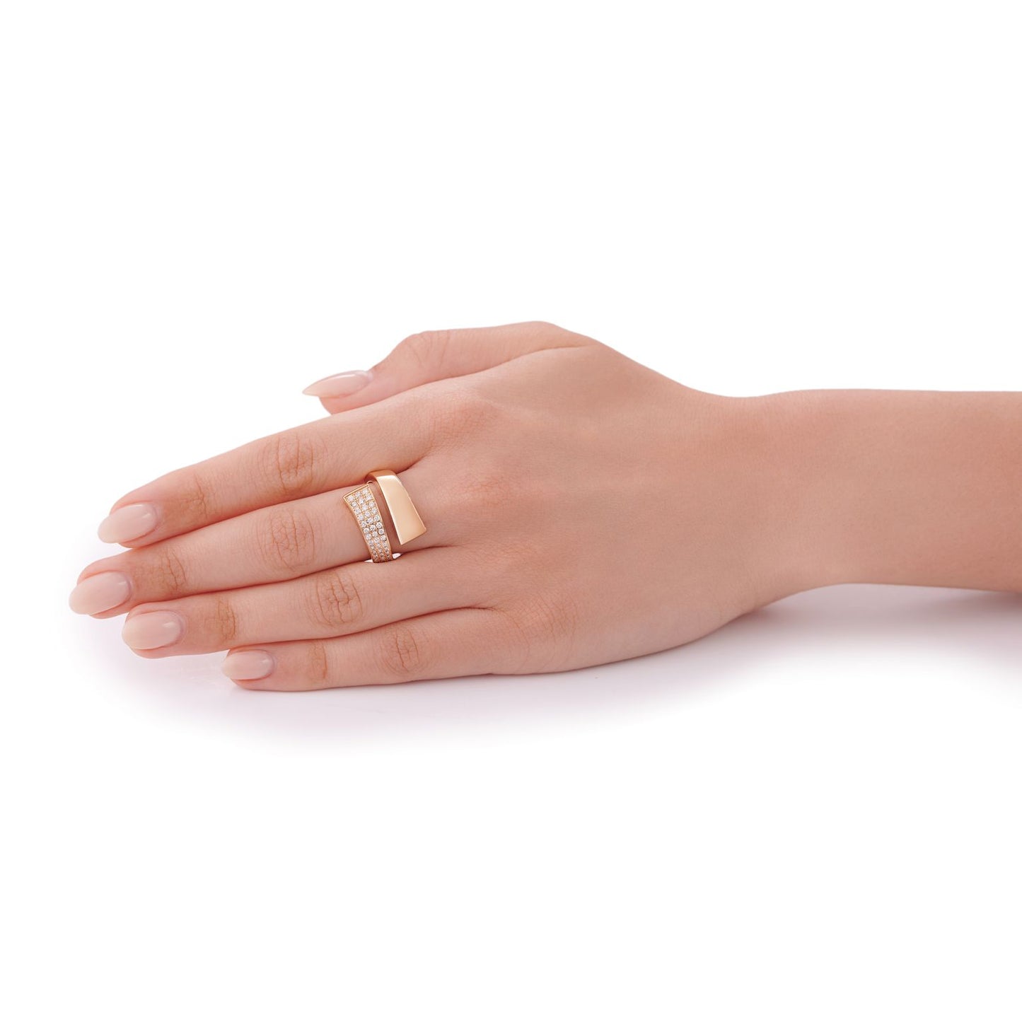 Infinity Collection 18ct Rose Gold Diamond Set Cross Over Ring