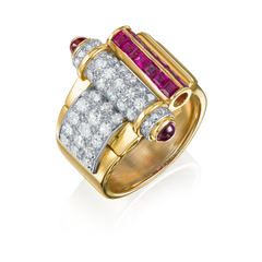 Vintage Ruby and Diamond Dress Ring