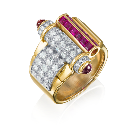 Vintage Ruby and Diamond Dress Ring