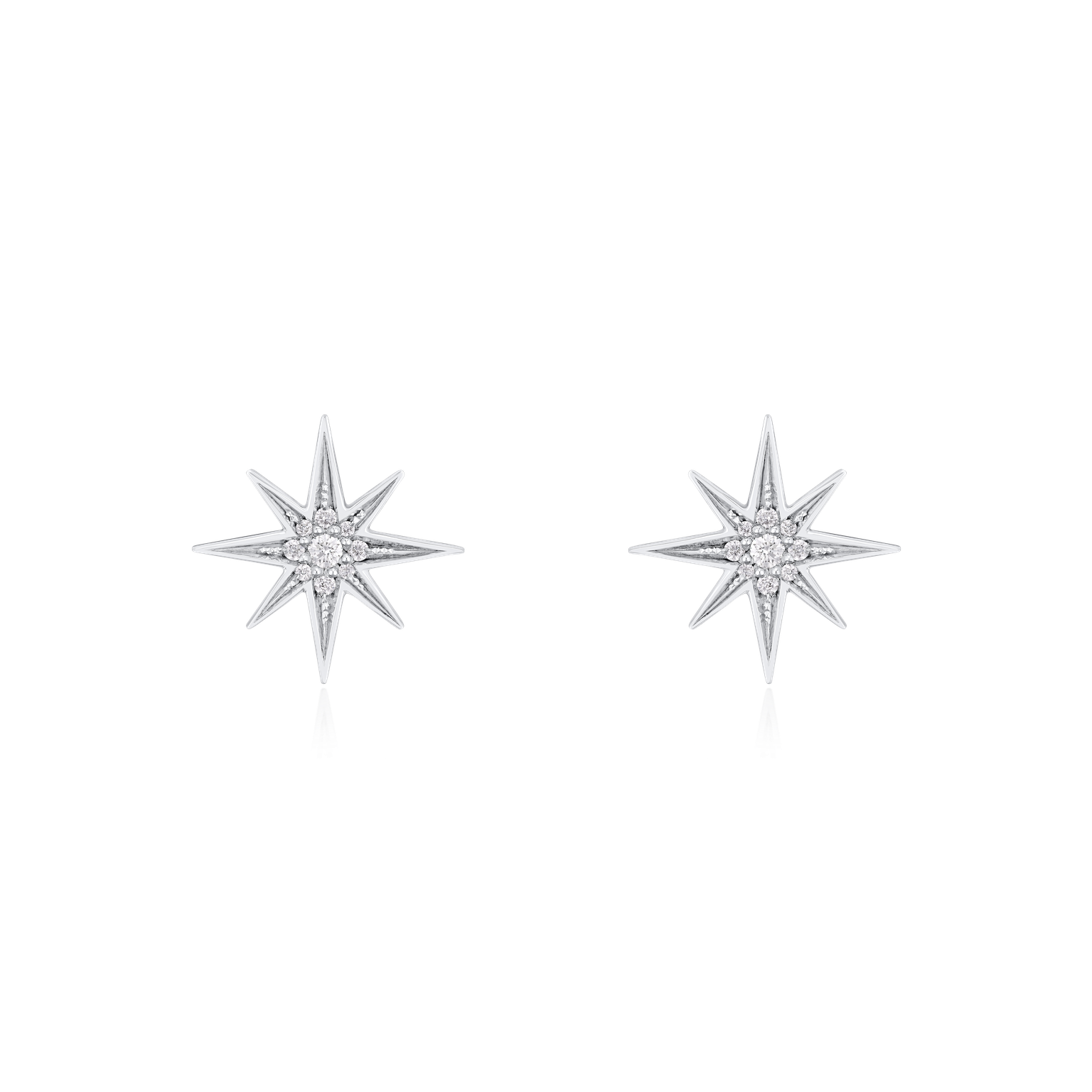 Sienna Collection 18ct White Gold Diamond Set Small Stud Earrings