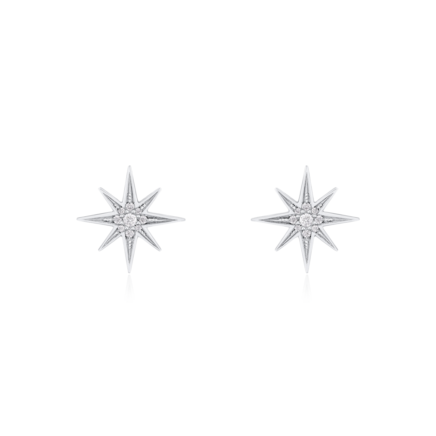 Sienna Collection 18ct White Gold Diamond Set Small Stud Earrings