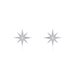 Sienna Collection 18ct White Gold Diamond Set Small Stud Earrings