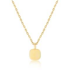 18ct Yellow Gold Flat Cushion Shape Pendant