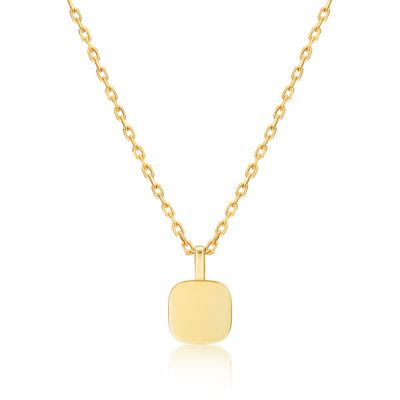 18ct Yellow Gold Flat Cushion Shape Pendant