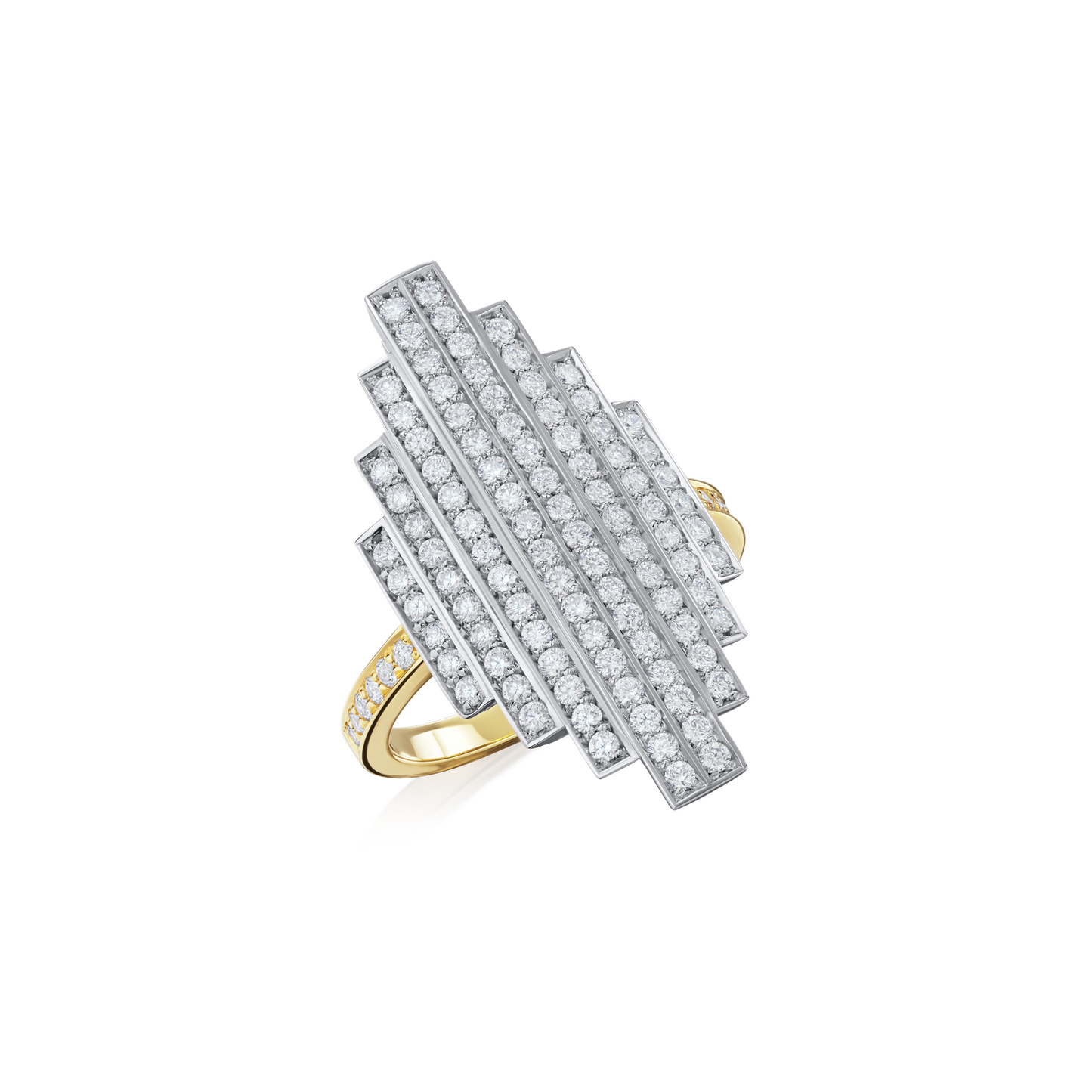 Skyline Collection Diamond Set Platinum and 18ct Yellow Gold Ring
