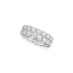 6.20cts Two Row Diamond Wave Eternity Ring