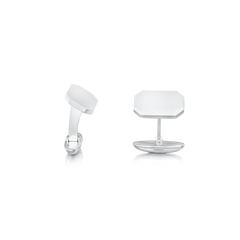 Silver Cut Corner Cufflinks