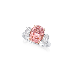 5.69cts Malaya Garnet and Diamond Ring