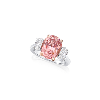 5.69cts Malaya Garnet and Diamond Ring