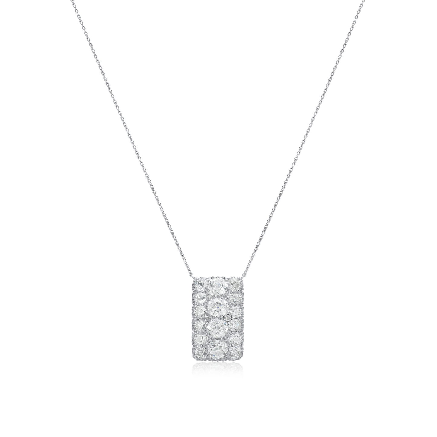 2.59cts Old Cut Diamond Cluster Pendant