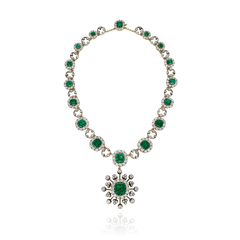 Antique Emerald and Diamond Necklace