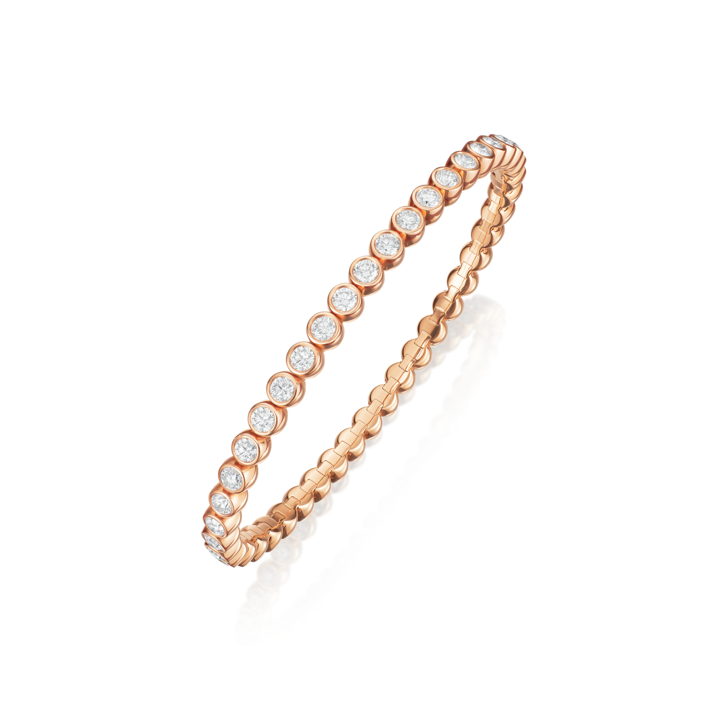 4.55ct Diamond Flexi Bangle in 18ct Rose Gold