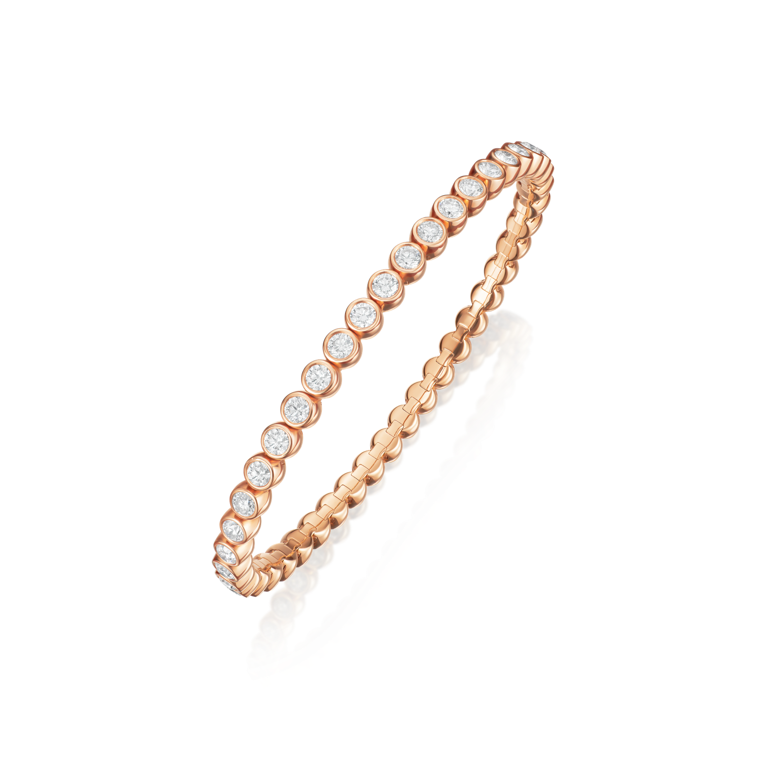 4.55ct Diamond Flexi Bangle in 18ct Rose Gold