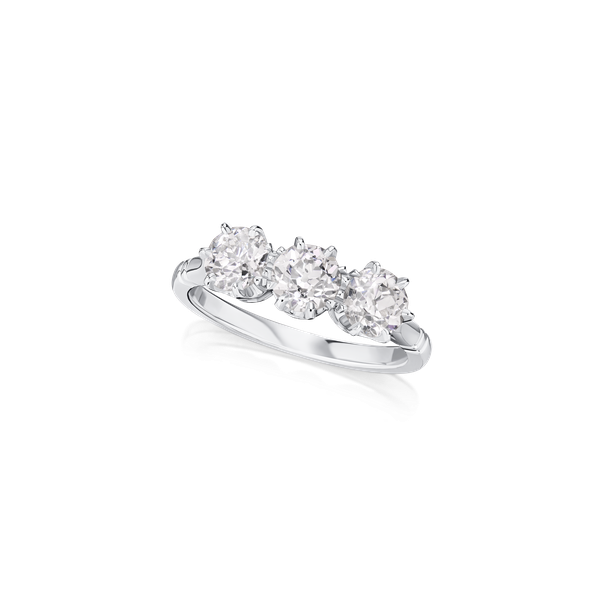 1.55cts Old-Cut Diamond Three Stone Ring