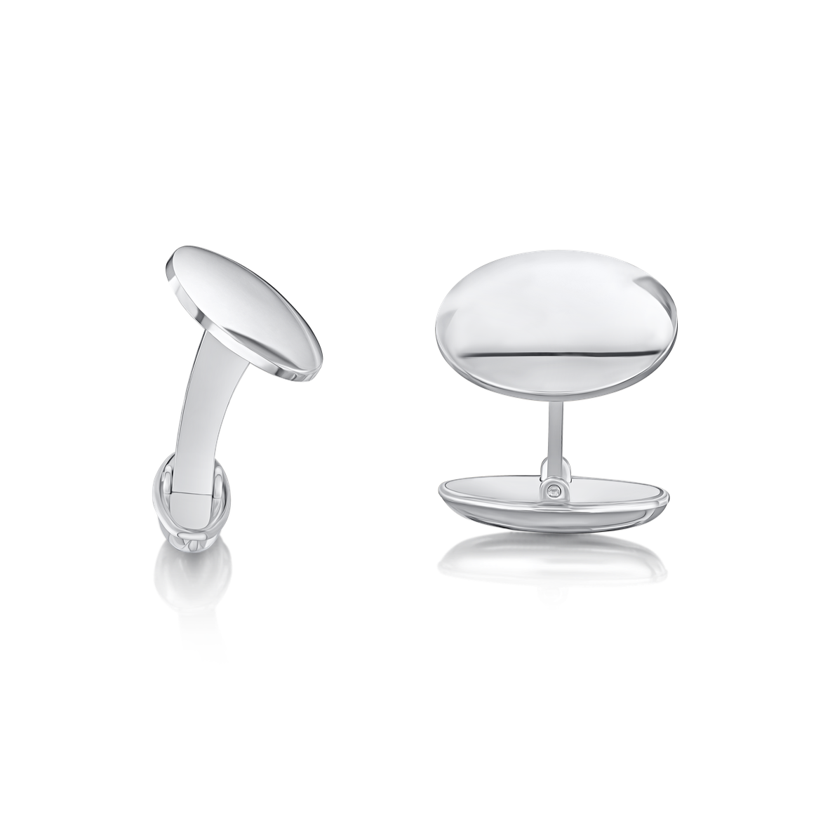 Silver Domed Bar Connection Cufflinks