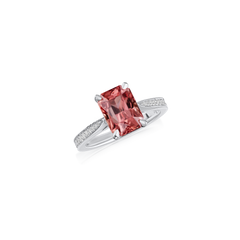 4.22cts Malaya Garnet and Diamond Ring
