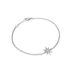 Sienna Collection 18ct White Gold Diamond Set Small Star Bracelet