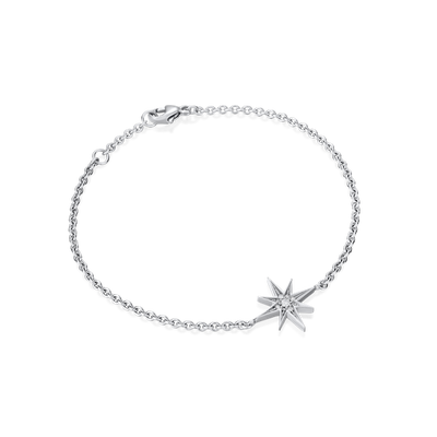 Sienna Collection 18ct White Gold Diamond Set Small Star Bracelet