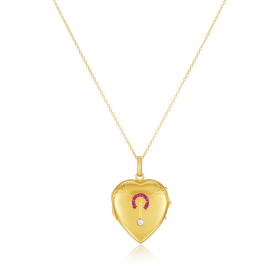 18ct Yellow Gold Heart Locket Pendant