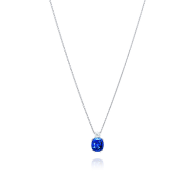 Certificated Natural Sapphire and Diamond Pendant