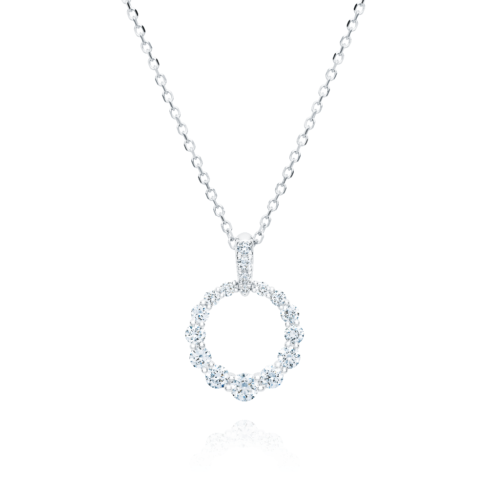 Graduated Diamond Circle Pendant