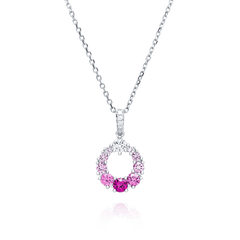 Graduated Pink Sapphire Circular Pendant