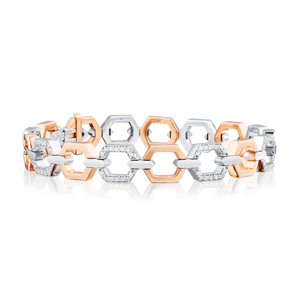 Nectar Collection Diamond Set Platinum and 18ct Rose Gold Bracelet