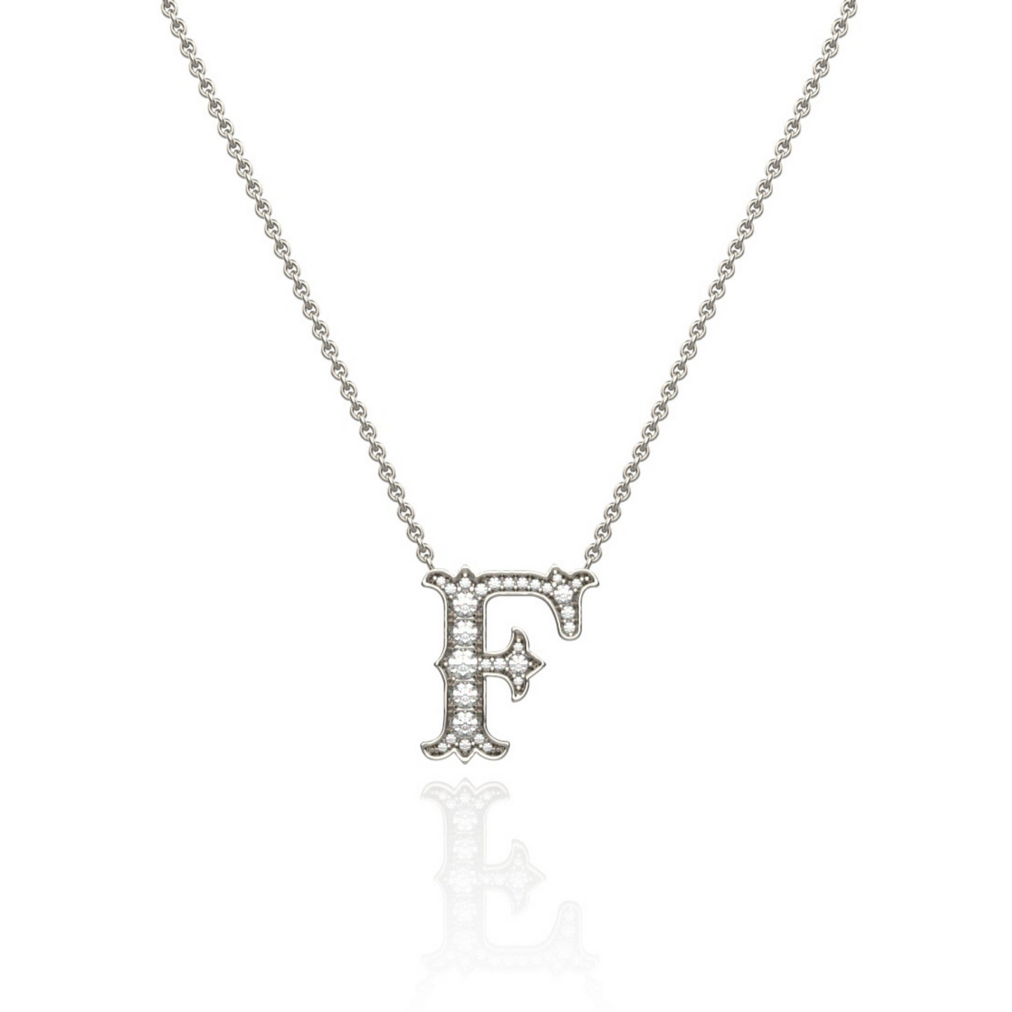 Platinum Diamond Set Initial Pendant