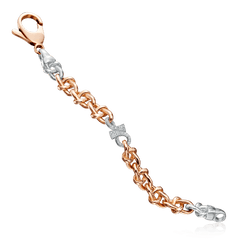 Infinity 18ct Rose Gold Bracelet With Diamond Set Infinity Link